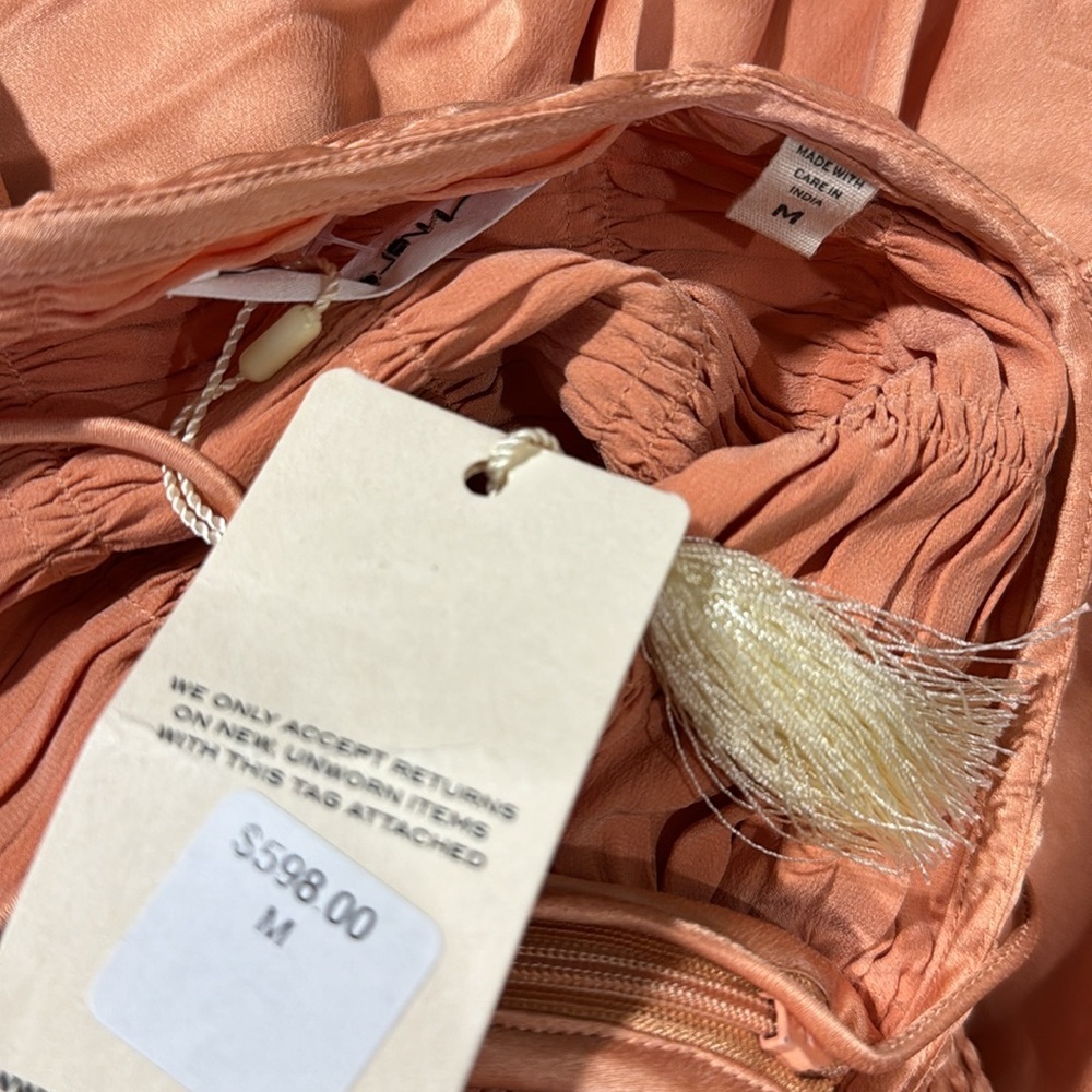 Doen 100% silk dress in papaya NWT - Picture 8 of 9
